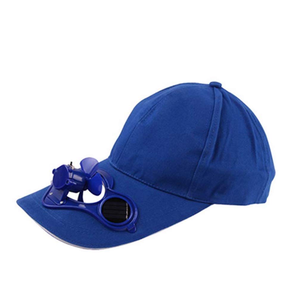 ZEERKEER Solar Powered Sun Hat with Fan & Switch - UV Protection for Outdoor Activities, Cycling, Hiking, Walking, Golf, Baseball - Perfect for Summer Sports & Travel (Blue)