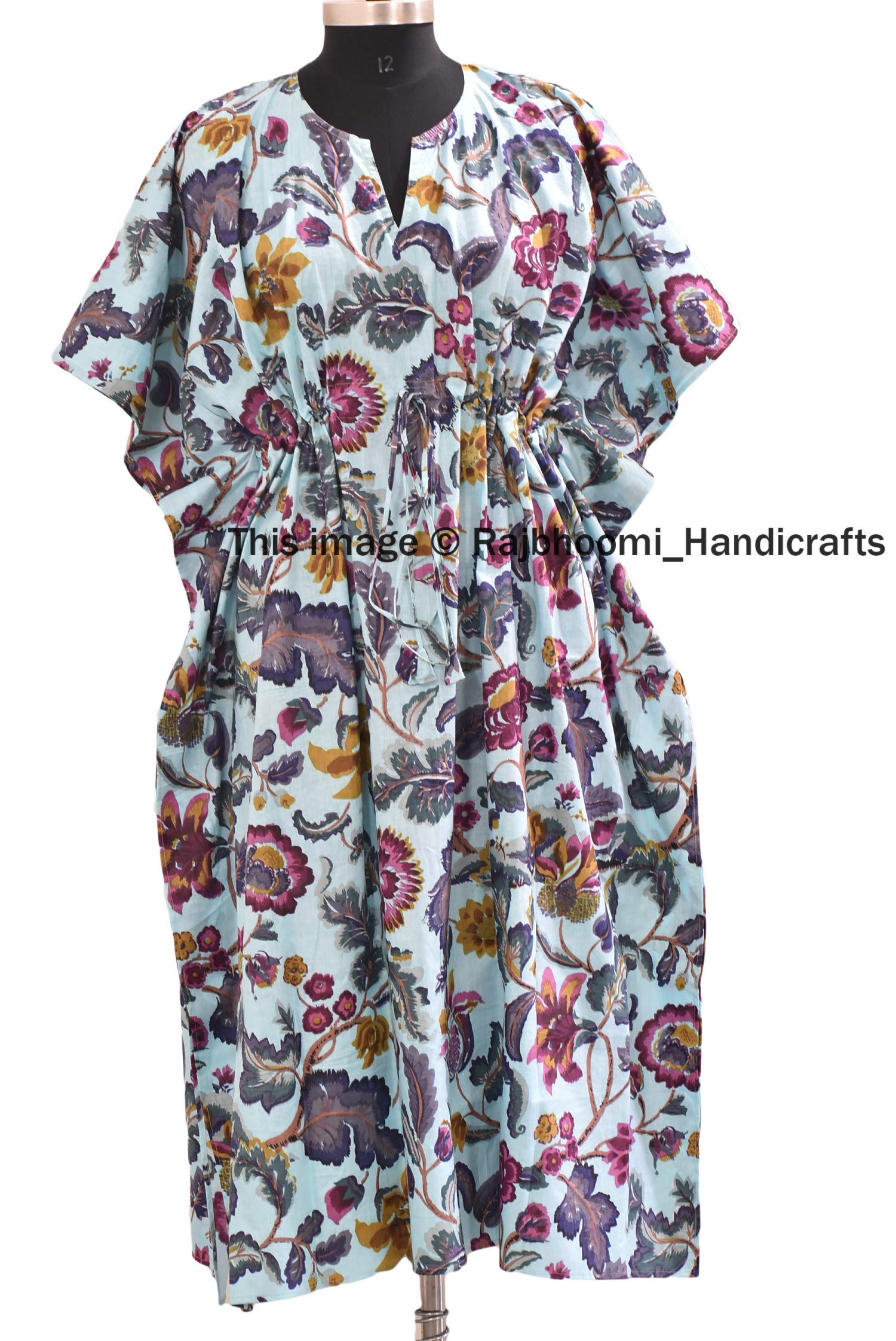 Women's Flowy Kaftan Maxi Dress - Lightweight Summer Beach Cover Up, Boho Chic Loungewear for Vacations, Poolside, and Resort Wear