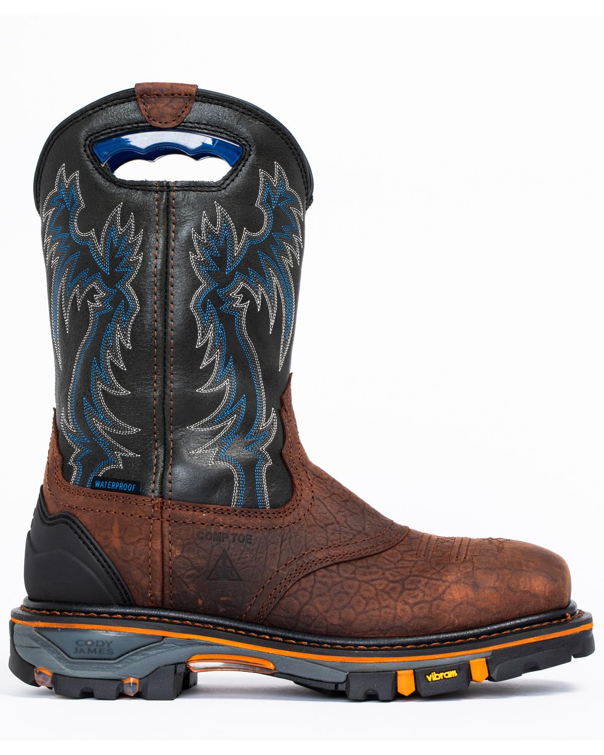 Cody James Men's Decimator Waterproof Western Work Boots with Nano Composite Toe - DBP-2 - Durable Safety Boots for Construction, Ranch Work & Outdoor Activities