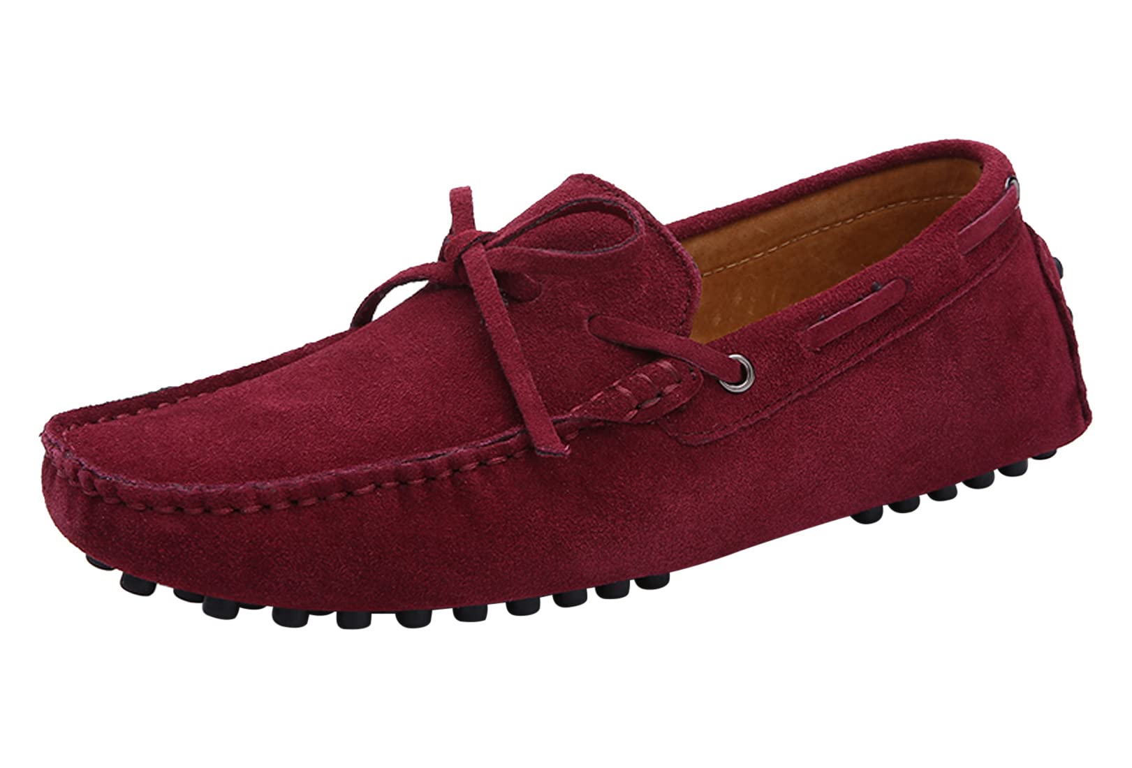 Santimon Men's Penny Loafers - Classic Suede Leather Moccasins Slip-On Shoes for Casual Wear & Driving | Comfortable Prom Shoes for Weddings & Office (Brown) | Perfect for Business Casual, Date Night & Travel