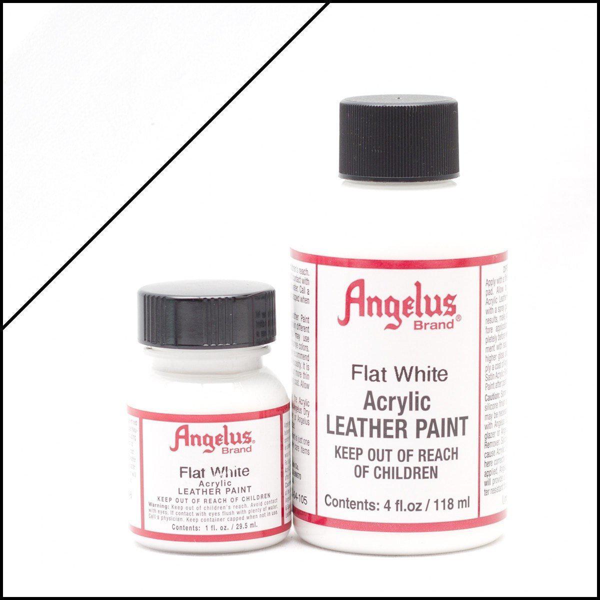 Angelus Flat White Leather Paint - 1oz (30ml) for Shoes, Bags & DIY Leather Repair | Premium Acrylic-Based Paint for Crafting, Customization & Restoration Projects