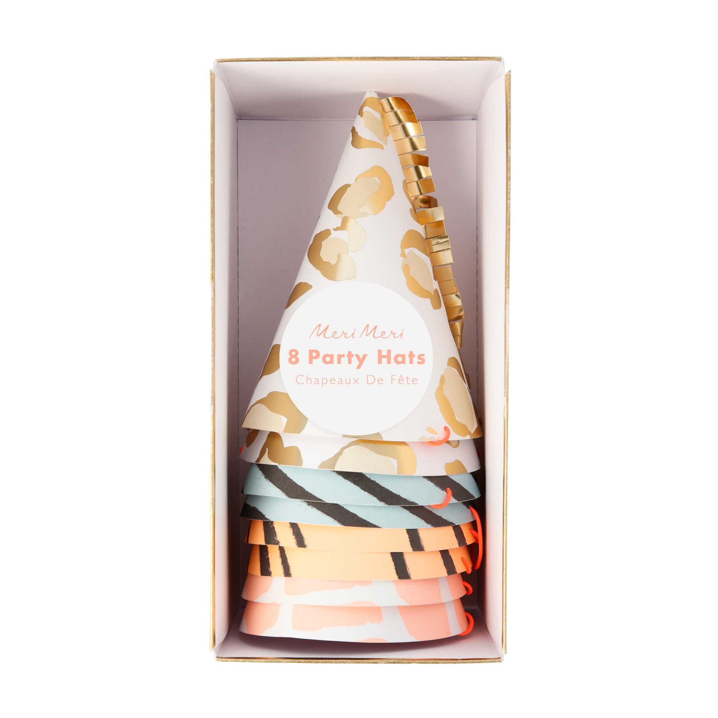**Meri Meri Birthday Party Hats - Pack of 8 Colorful Cone Hats for Kids & Adults | Fun Birthday Party Supplies for Celebrations & Festive Events**