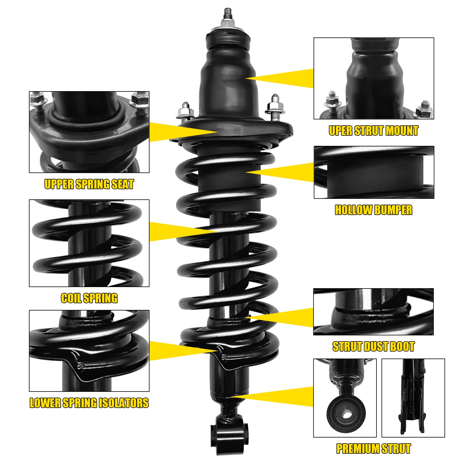 GARVEE 1997-2001 Toyota Camry Front Strut Assembly & Coil Spring Pair - Replacement for OEM 171680 & 171681 - Perfect for Smooth Ride & Improved Handling