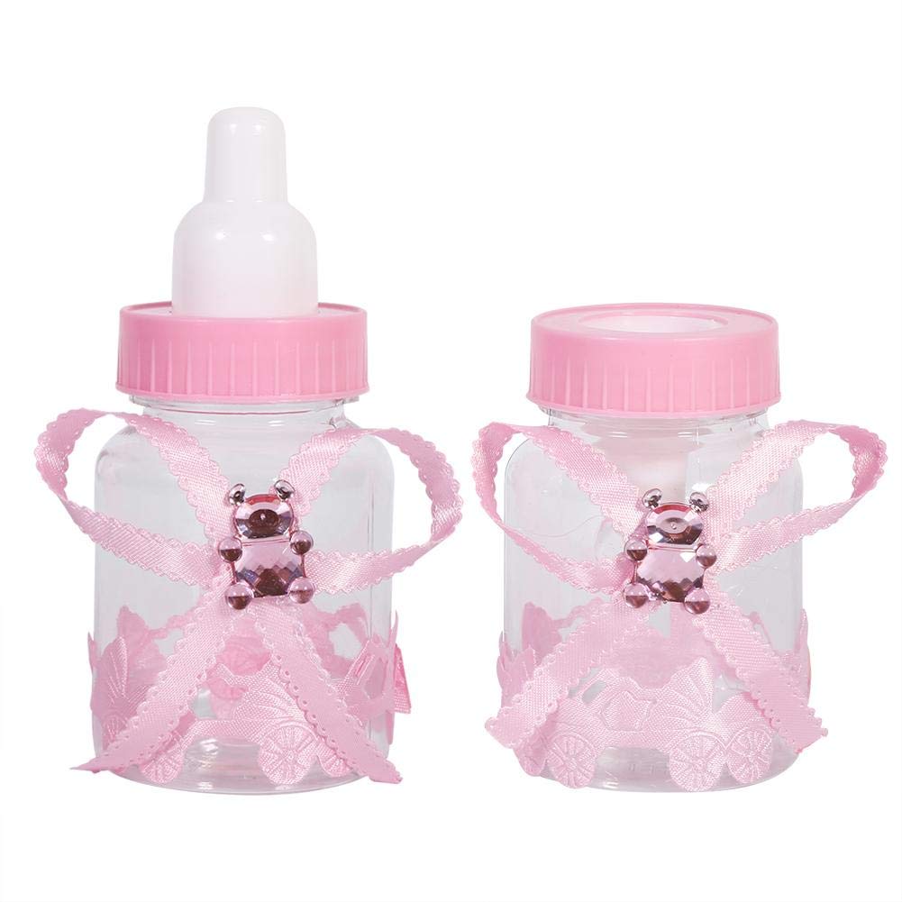 Haofy 50Pcs Mini Pacifier Candy Chocolate Bottles - Baby Shower Party Favors, Decorations & Gifts (Pink) | Perfect for Newborn Celebrations, Gender Reveals & Birthday Parties