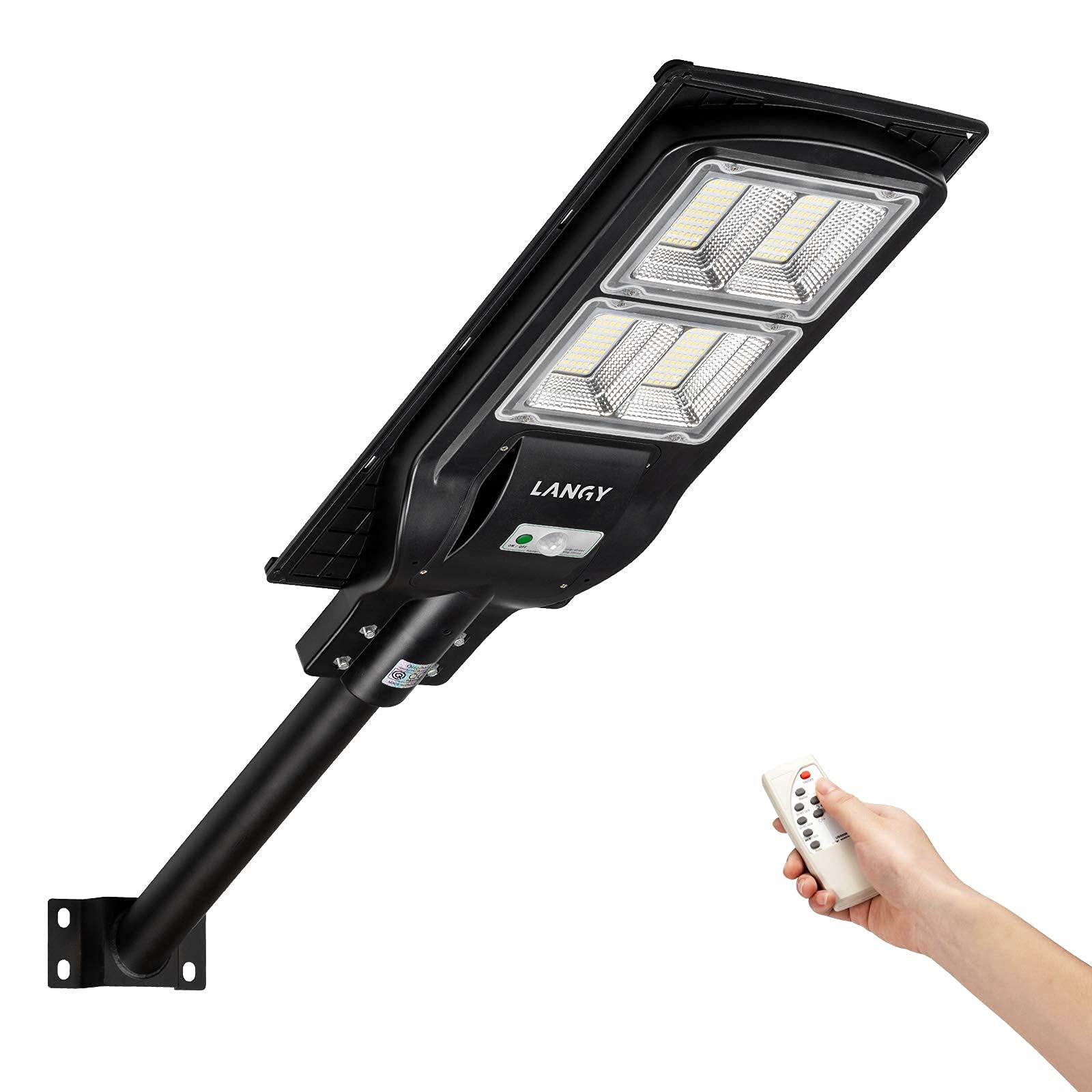 2 Pack 60W & 1 Pack 120W Solar Powered Street Lights Outdoor - Waterproof LED Solar Street Lighting for Driveway, Garden, Pathway, Parking Lot & Backyard