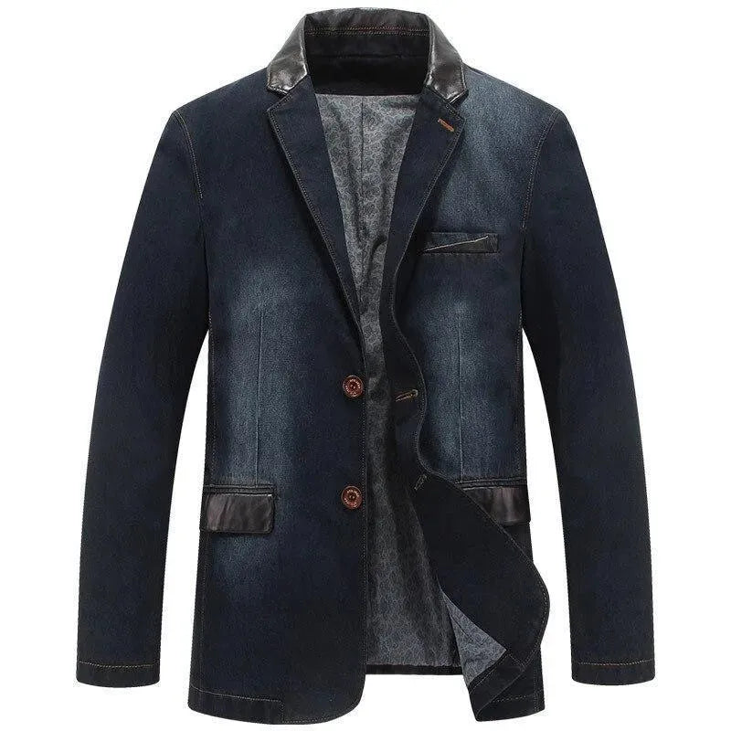 Men's Street Style Denim Blazer Jacket - Slim Fit Casual Business Coat for Work & Night Out | Perfect for Office, Date Night and Smart Casual Occasions