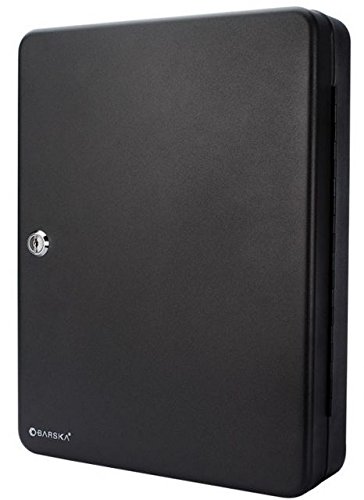 Barska CB12484 48-Position Adjustable Key Lock Box - Secure Key Storage Cabinet for Home, Office & Business (Black) | Ideal for Key Management, Property Access & Security