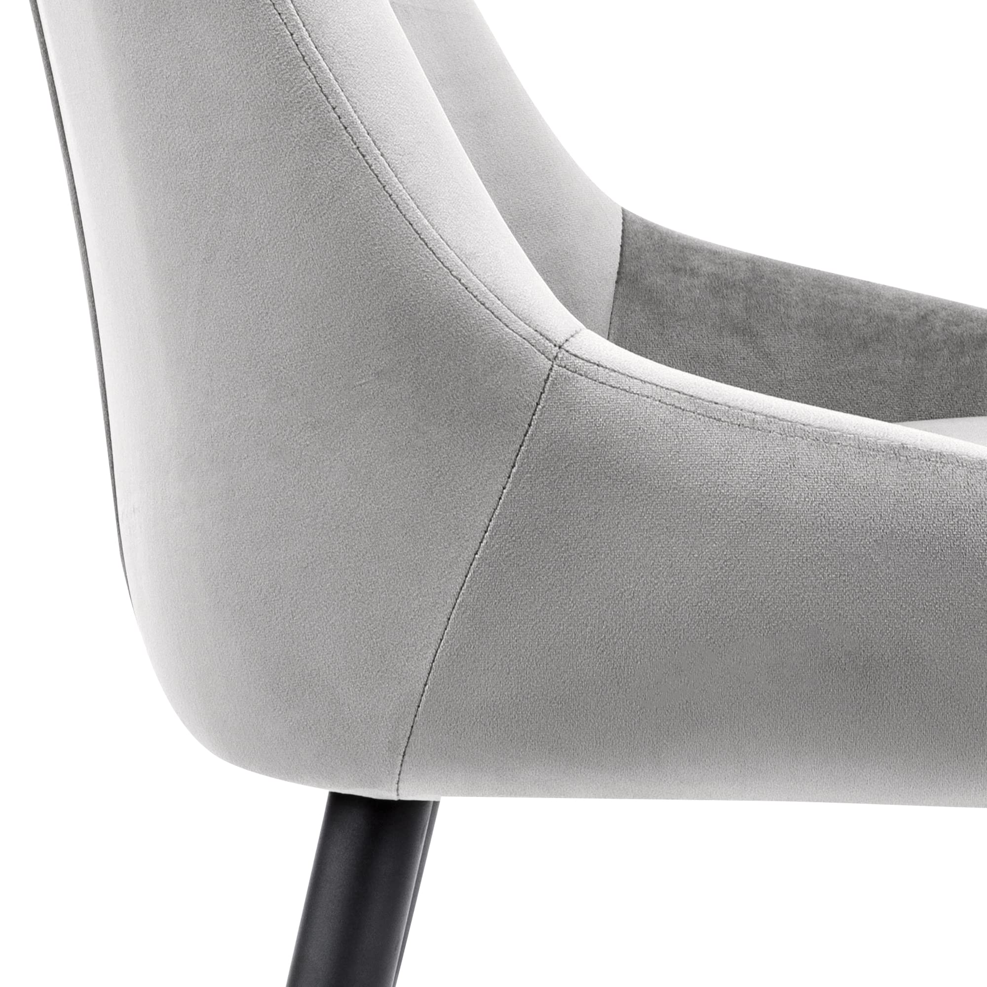 DUHOME Mid Century Modern Dining Chairs Set of 2 - Upholstered Tufted Armless Accent Chairs with High Back for Dining Room, Living Room, Bedroom & Coffee Shop - Grey Home Decor (Perfect for Small Spaces & Entertaining Guests)