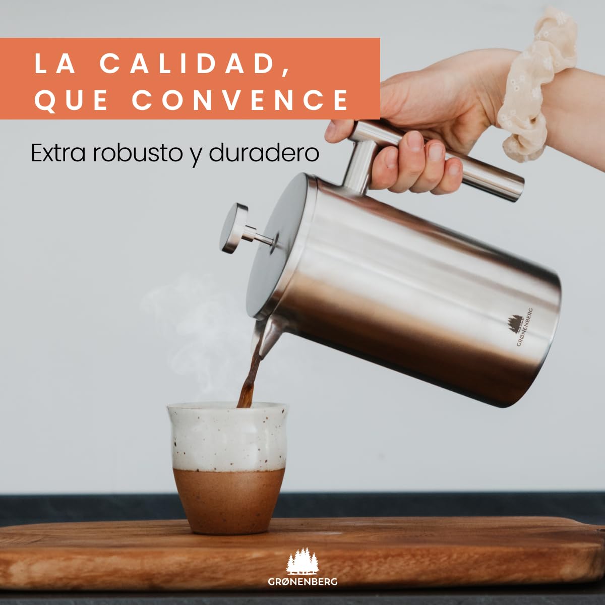 Stainless Steel French Press Coffee Maker - 12 oz (0.35L) Thermal Insulated Coffee Press with Extra Filters | Perfect for Home, Office & Camping Brewing