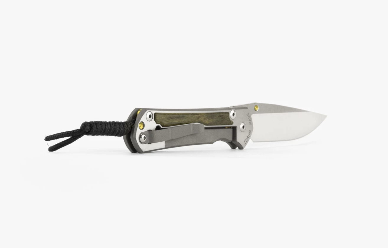 Chris Reeve Knives Large Sebenza 31 Drop Point Folding Knife with Bog Oak Inlays & Polished Handles - Premium EDC, Outdoor Survival, Camping, and Collectible Knife