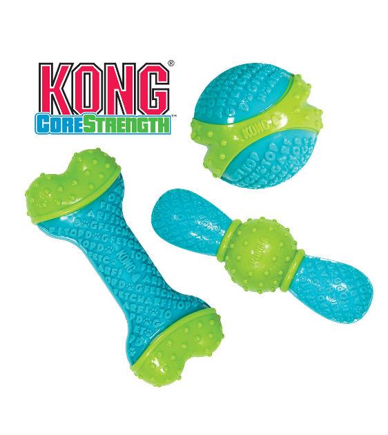 Kong CoreStrength Interactive Ball Dog Toy - Durable Chew Toy for Aggressive Chewers, Treat Dispenser for Mental Stimulation - Perfect for Indoor & Outdoor Play, Training, and Anxiety Relief