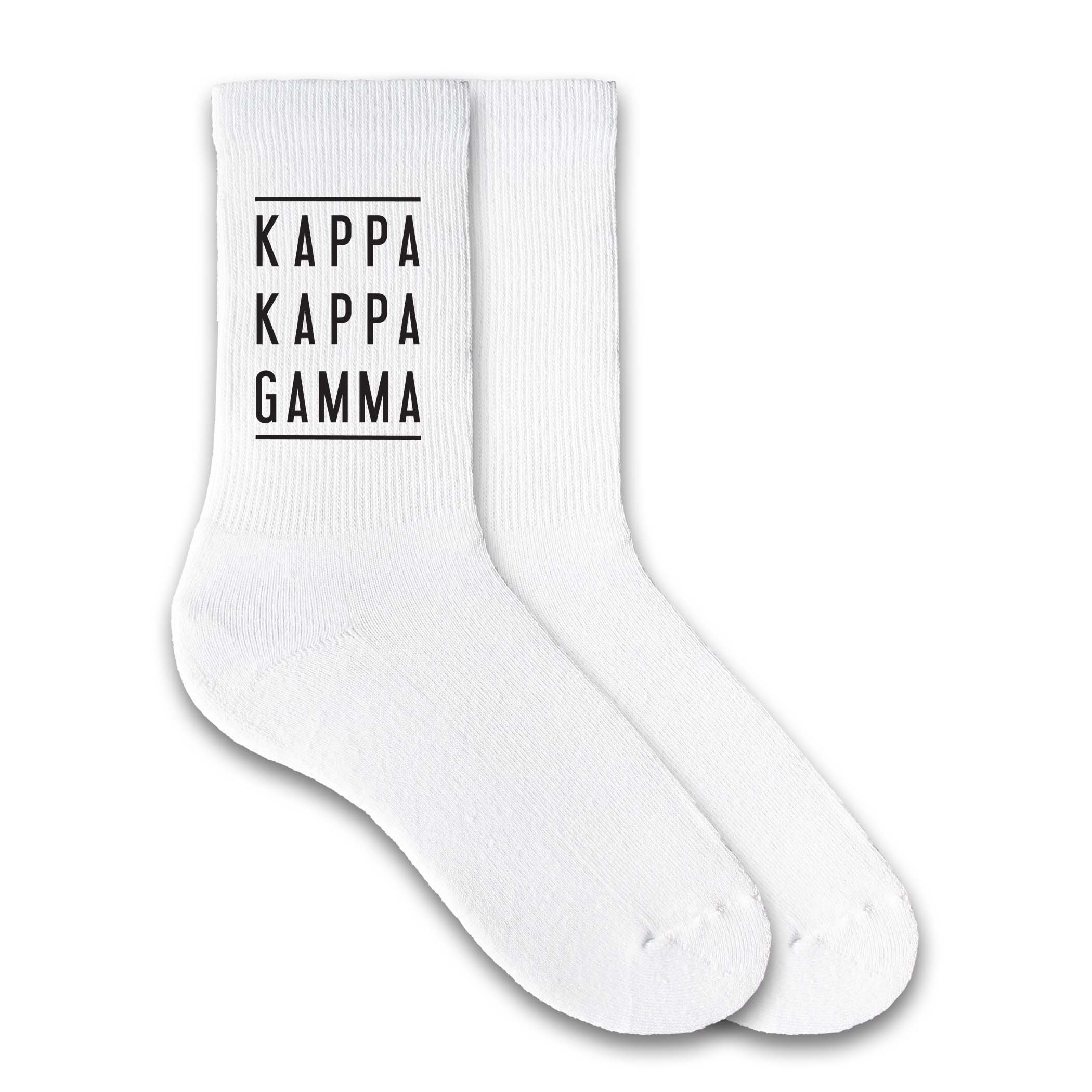 Sorority Socks for Women - Black Greek Letter Printed Crew Socks - Perfect for Sorority Events, College Gifts & Sisterhood Celebrations