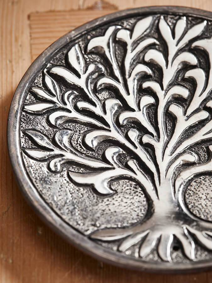Namaste Tree of Life Aluminum Incense Holder - Spiritual Aromatherapy Accessory for Meditation, Yoga & Home Decor