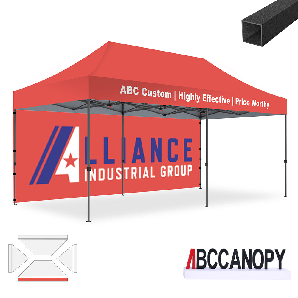 ABCCANOPY 10x10/10x15/10x20 Custom Canopy Tent - Heavy Duty Commercial Pop Up Shelter for Outdoor Events, Farmers Markets & Trade Shows