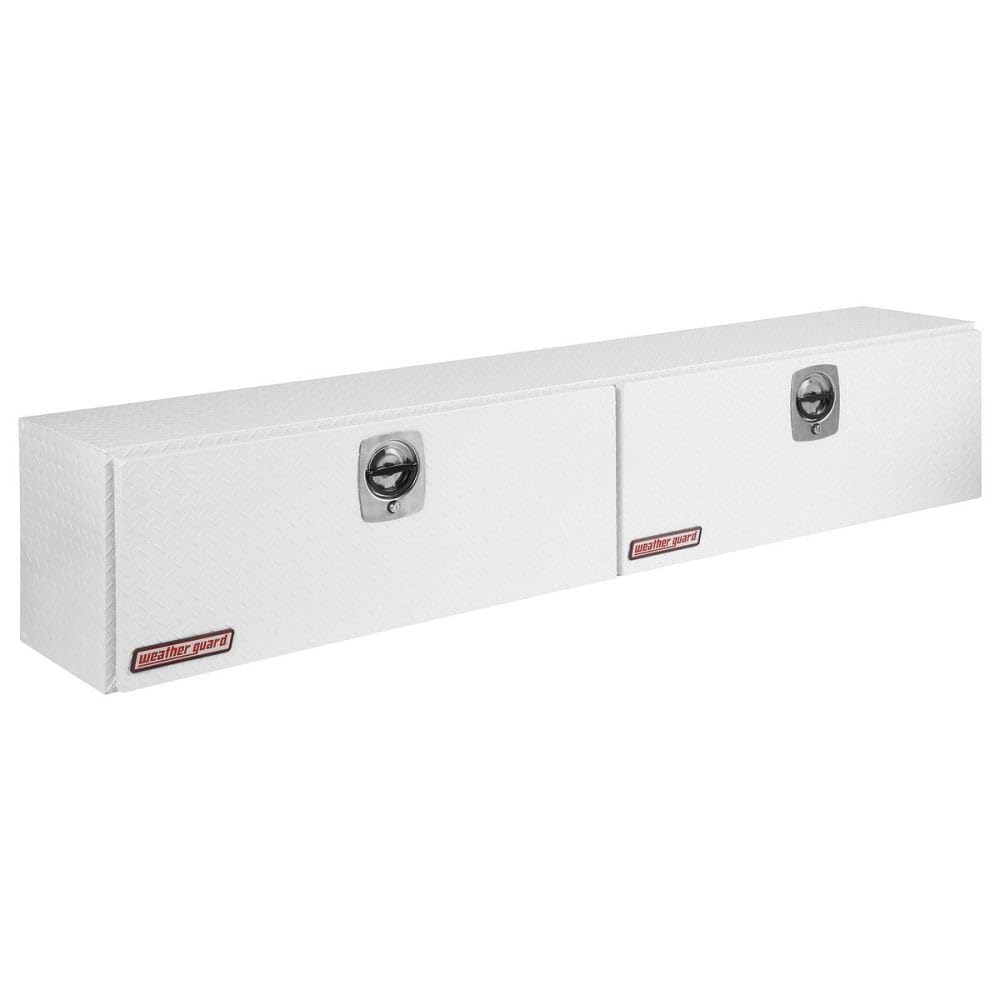 WEATHER GUARD 391302 Gloss White Aluminum Super-Side Tool Box - Heavy Duty Truck Storage for Tools & Equipment | Perfect for Pickup Trucks, Work Vans & Construction Sites