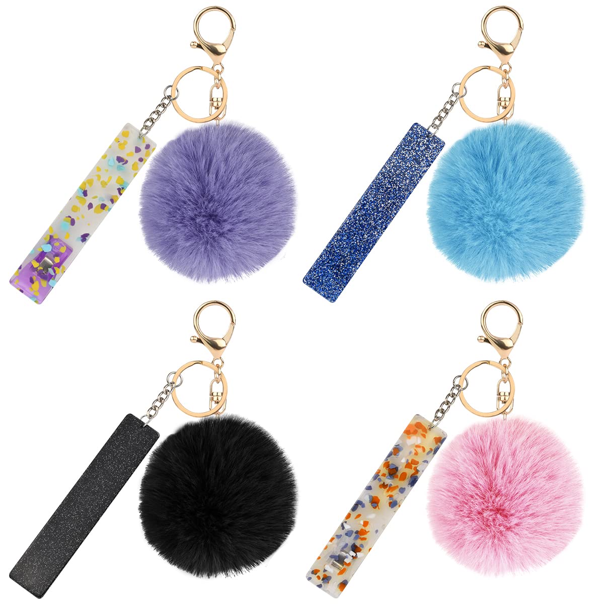 BUUFAN Acrylic Credit Card Puller Keychain - Cute ATM Card Grabber with Hairball Design for Women & Girls - Convenient for Long Nails & Quick Card Access - Perfect for Wallets, Keychains, and Everyday Use