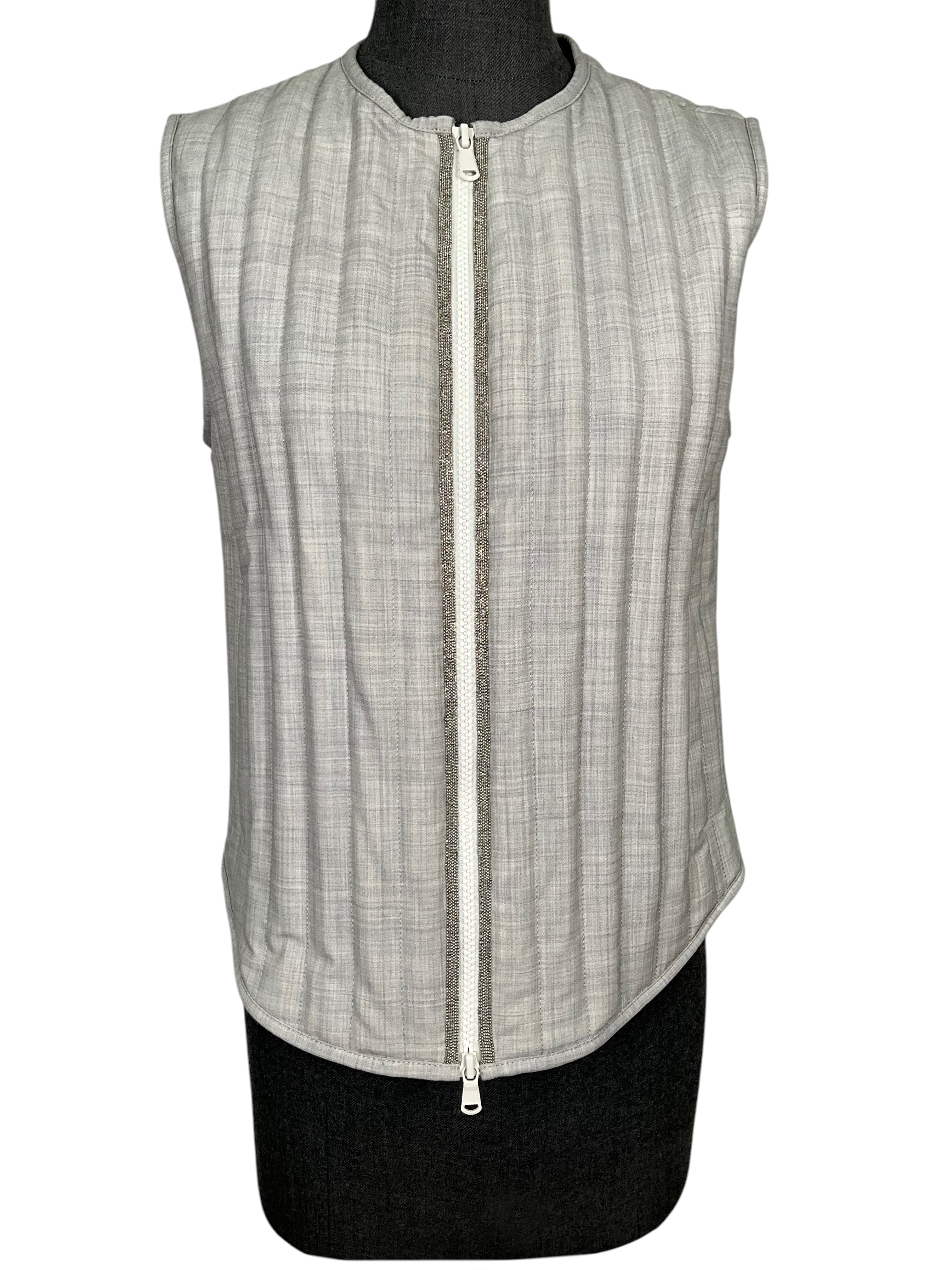 BRUNELLO CUCINELLI Men's Tropical Wool Puffer Vest - Size Medium - Lightweight Warm Winter Jacket for Outdoor Activities & Casual Wear