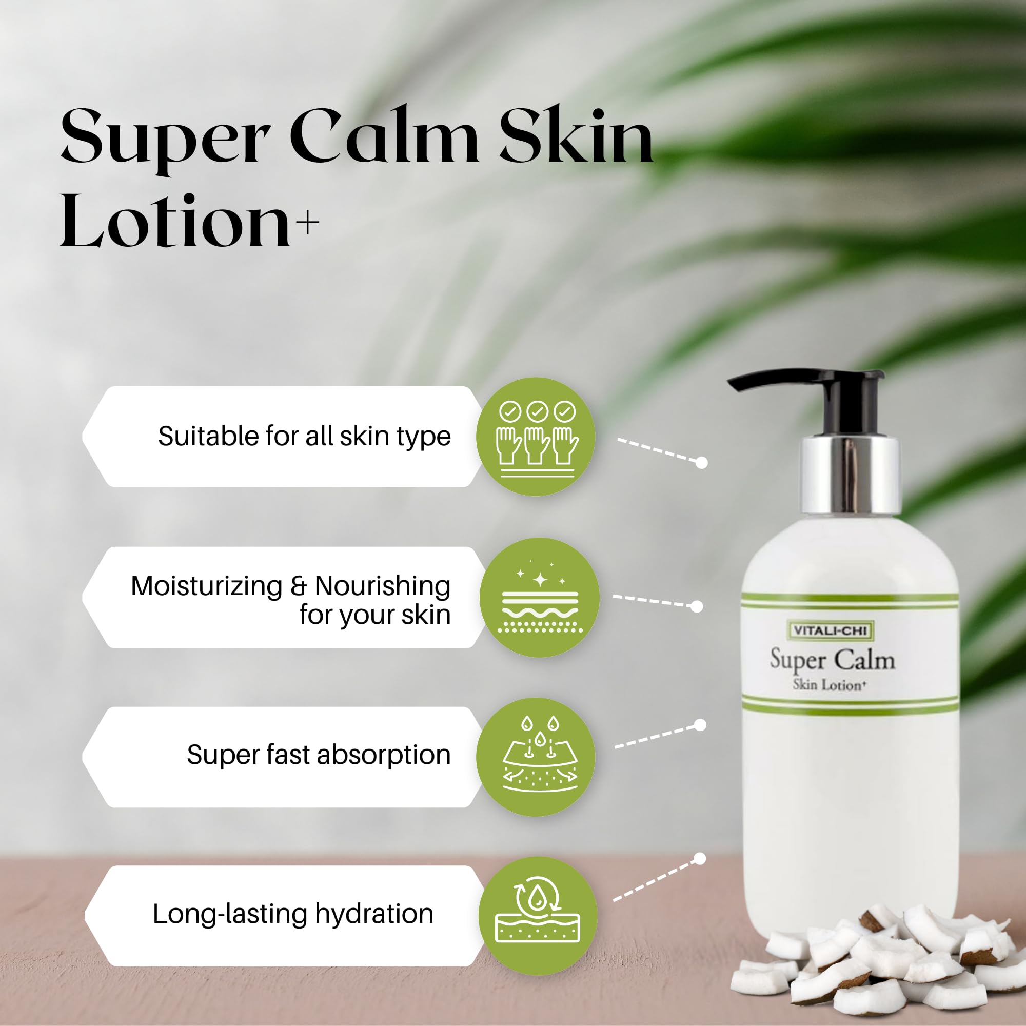 Vitali-Chi Super Calm Skin Lotion - 100ml Hydrating Moisturizer for Sensitive Skin | Soothing Dryness & Irritation | Perfect for Daily Skincare Routine & Post-Treatment Care