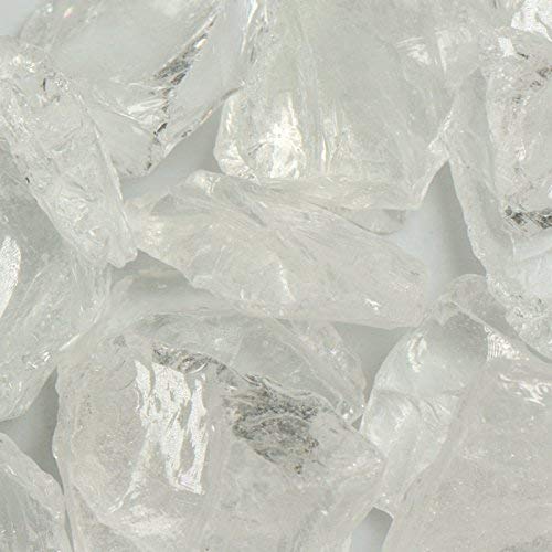 Premium Clear Landscape Glass - 50 lbs Medium Grade for Fireplaces, Garden Decor & Water Features | Heat-Resistant Decorative Pebbles for Indoor/Outdoor Use