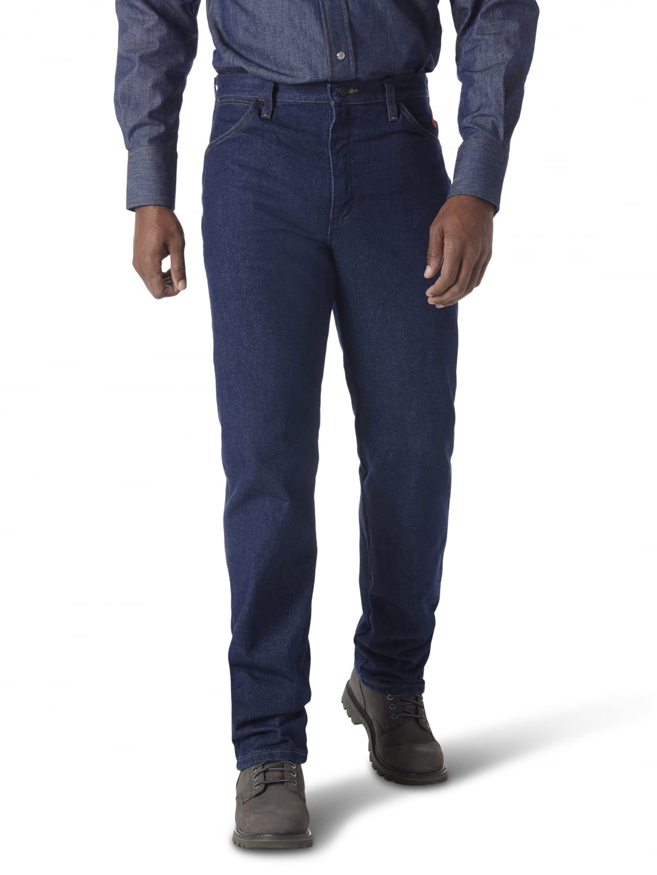 Wrangler Men's Flame Resistant Original Fit Jeans - Durable Workwear for Construction, Welding & Outdoor Jobs