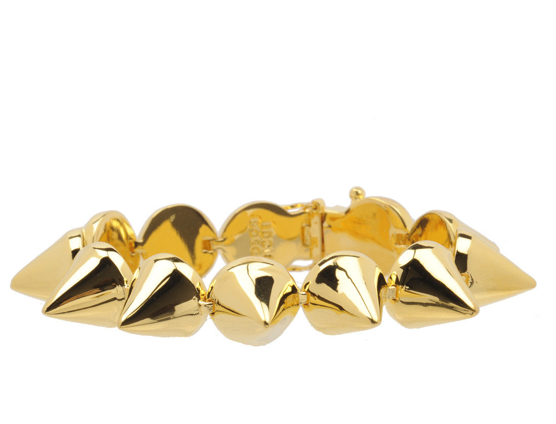 Elegant Medium Gold Cone Bracelet for Women - Trendy Boho Jewelry for Everyday Wear & Special Occasions