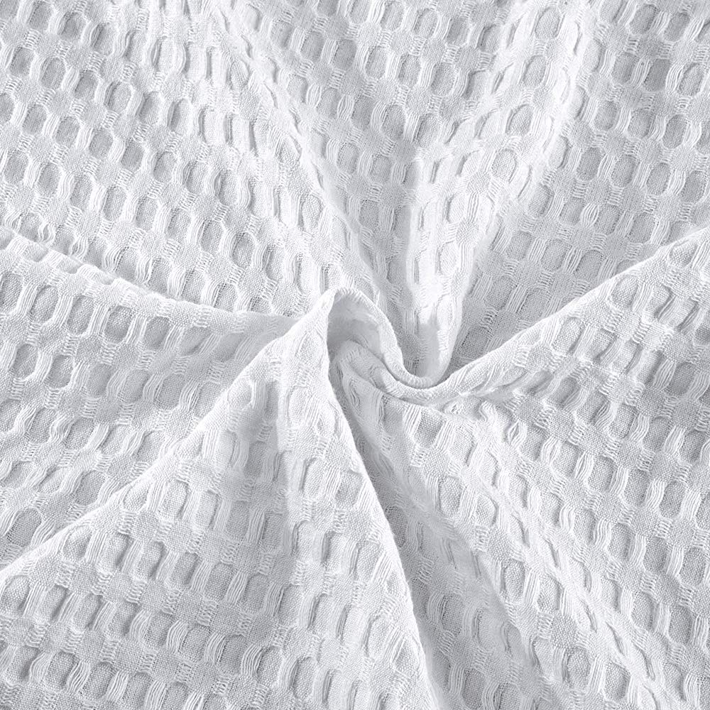 100% Cotton Waffle Weave Blanket - Ultra Soft & Lightweight Thermal Blanket for Bed, Couch & Travel (White, California King Size) - Perfect for Cozy Nights, Camping & Home Decor
