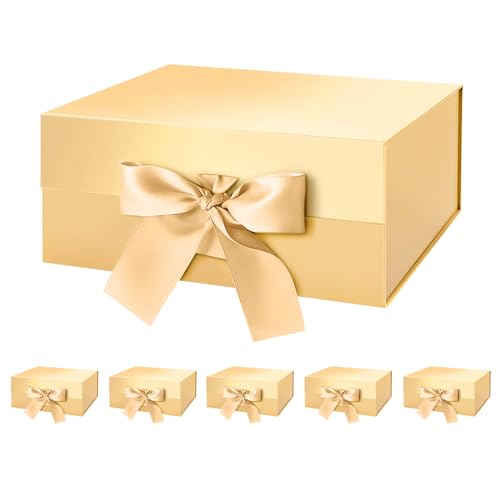 Gold-Ribbon-9x6.5x3.8 Inches-Pack of 5