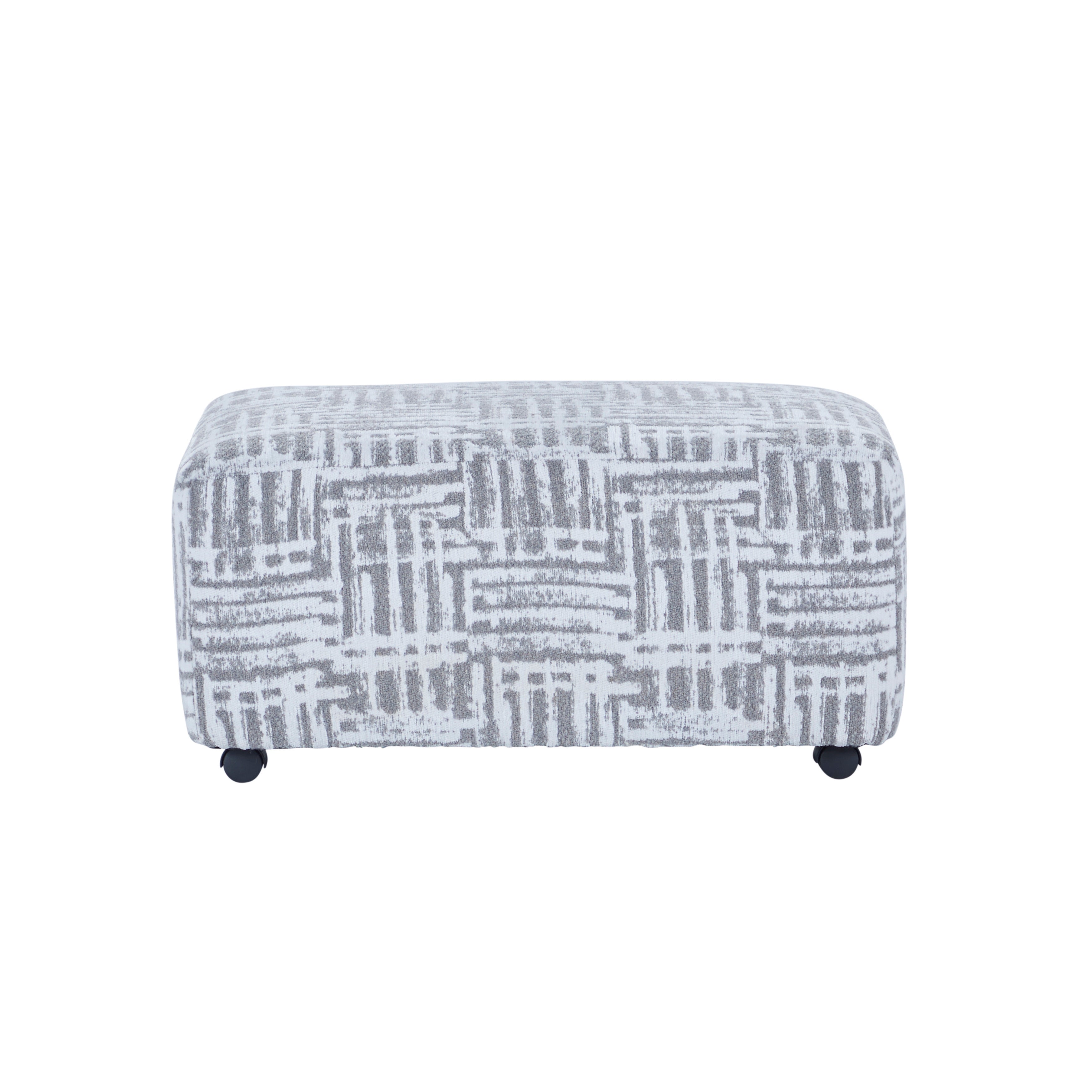 Roundhill Furniture Lancelot Striped Cocktail Ottoman - Stylish Footrest & Extra Seating for Living Room, Bedroom or Office