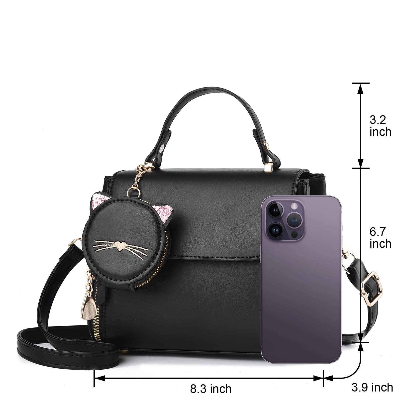 IHAYNER Women's Fashion Handbags - Stylish Top Handle & Crossbody Shoulder Purse with Cute Kitty Design | Perfect for Work, Date Night & Everyday Use