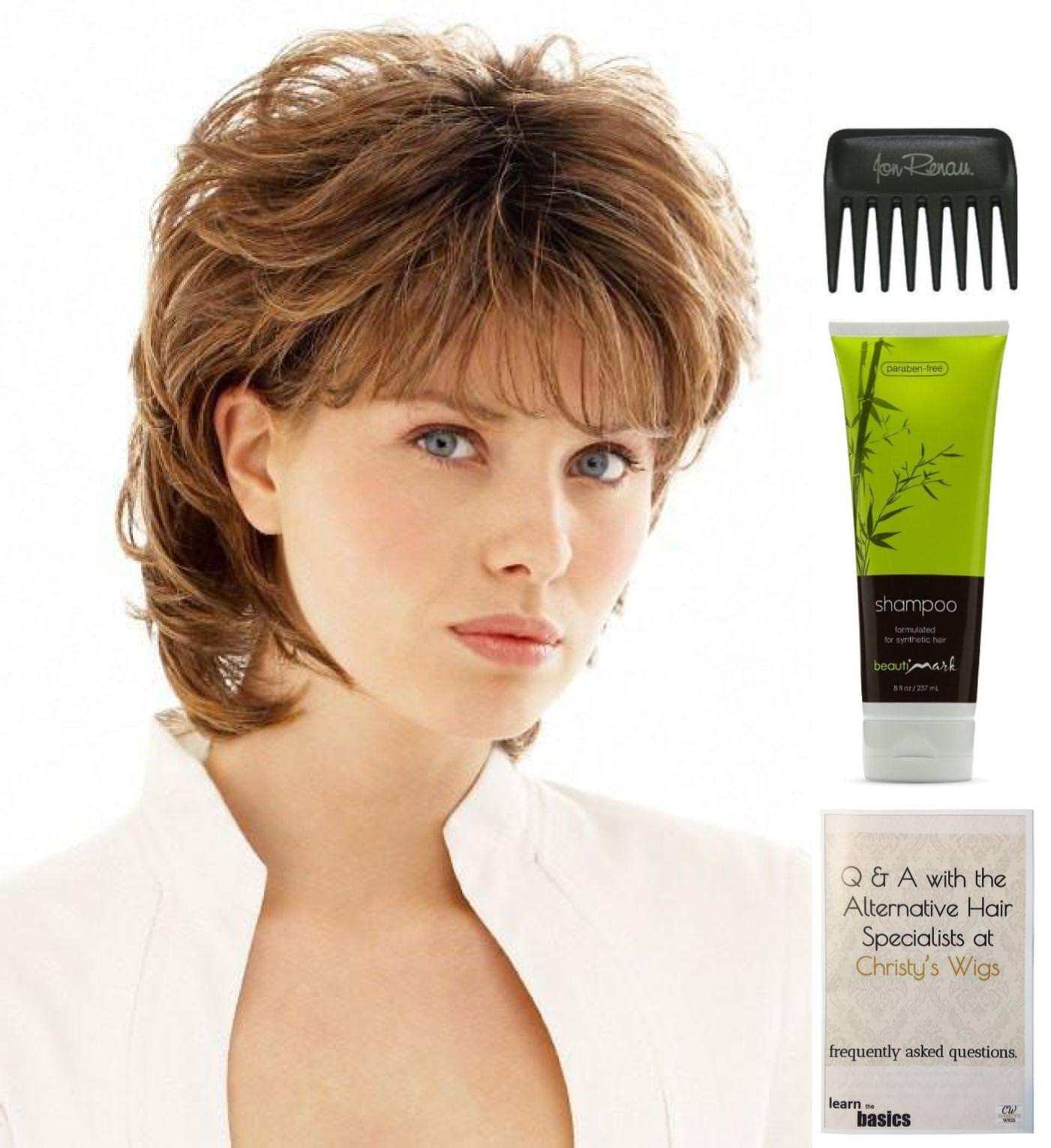 Raquel Welch Salsa Large Wig Bundle - 4 Items (Wig, Q&A Booklet, Synthetic Shampoo & Wide Tooth Comb) - Color R11S - Perfect for Cosplay, Halloween & Everyday Styling