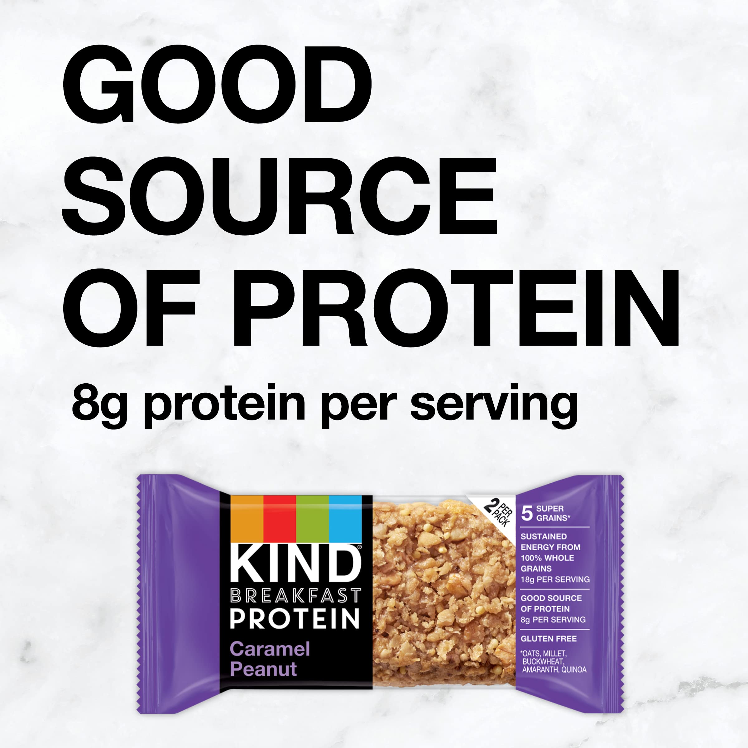 KIND Breakfast Protein Bars - Caramel Peanut Flavor, Healthy Gluten-Free Snack Bars (6 Count) | High Protein Meal Replacement for Workouts, Office & On-the-Go Nutrition