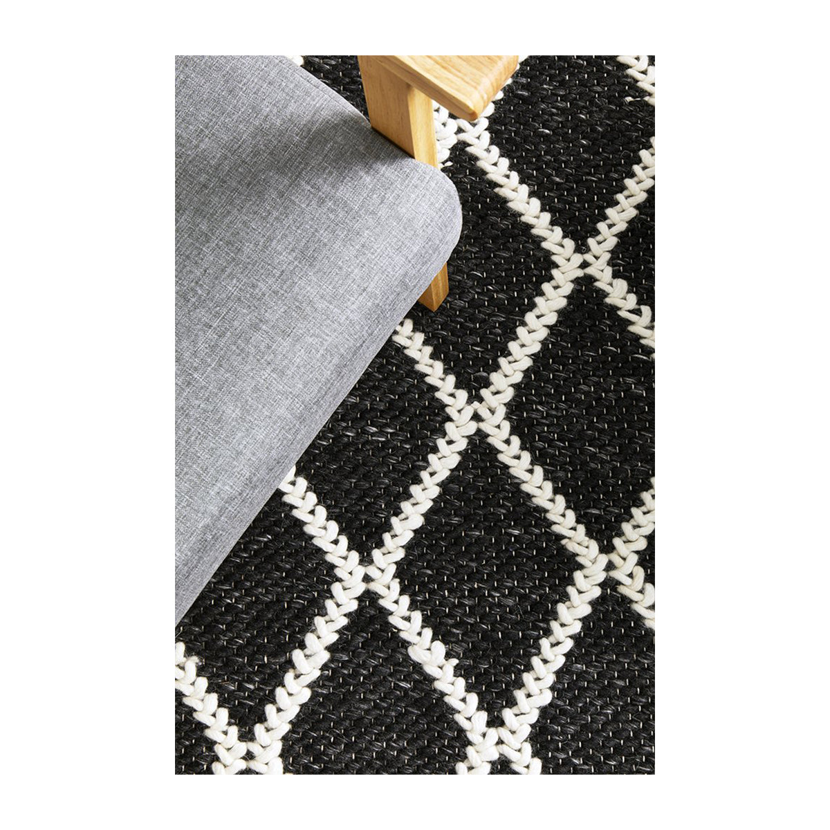 Premium Huxley Black Area Rug - Soft & Durable for Living Room, Bedroom, or Office Decor - Easy to Clean & Stain Resistant