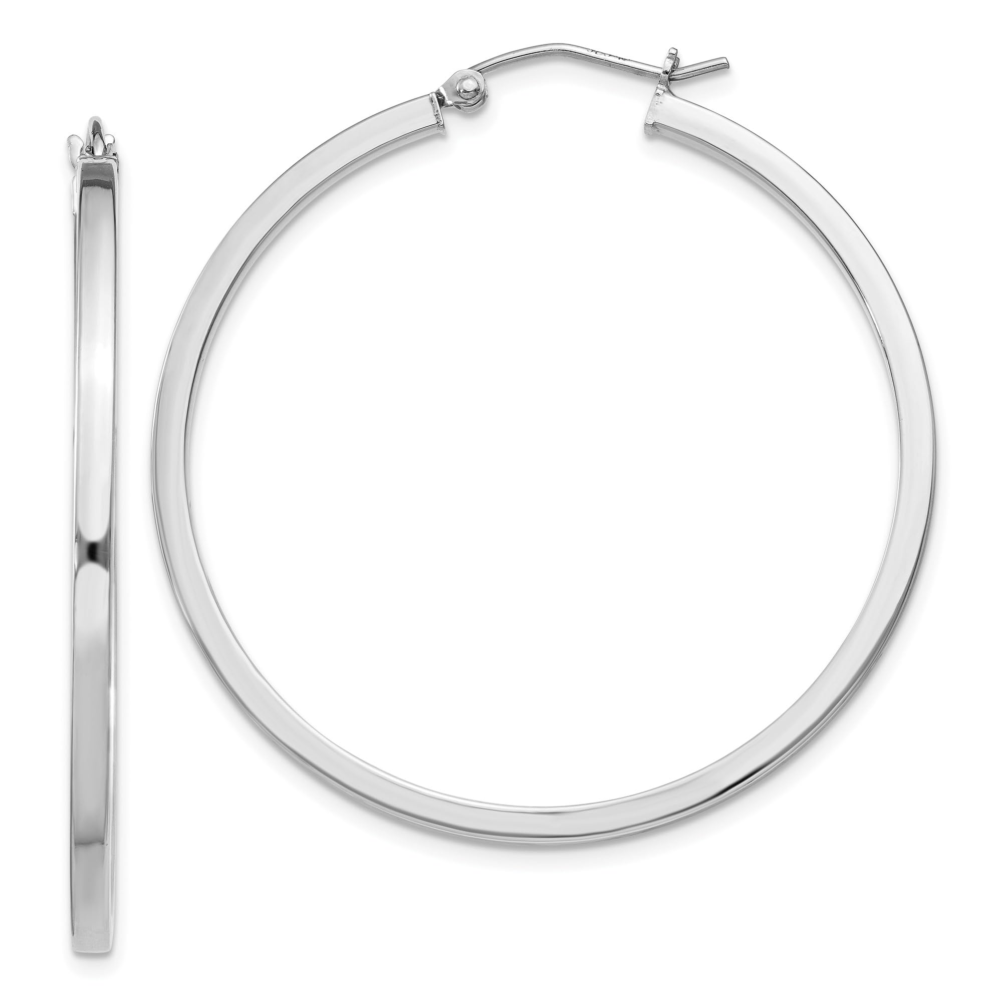 925 Sterling Silver Square Tube Round Large Hoop Earrings for Women - Trendy Chunky Statement Earrings for Parties, Weddings & Everyday Wear