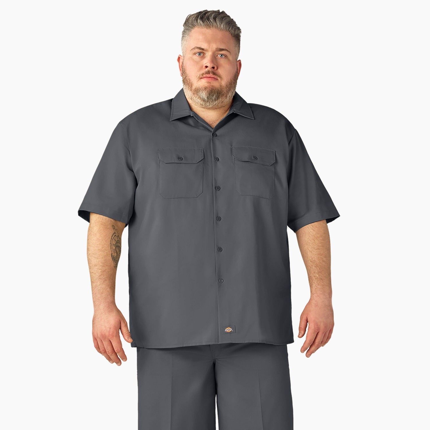 Dickies Men's Short Sleeve Work Shirt - Durable Cotton Button Down Shirt for Construction, Landscaping & Outdoor Work | Comfortable & Breathable Workwear