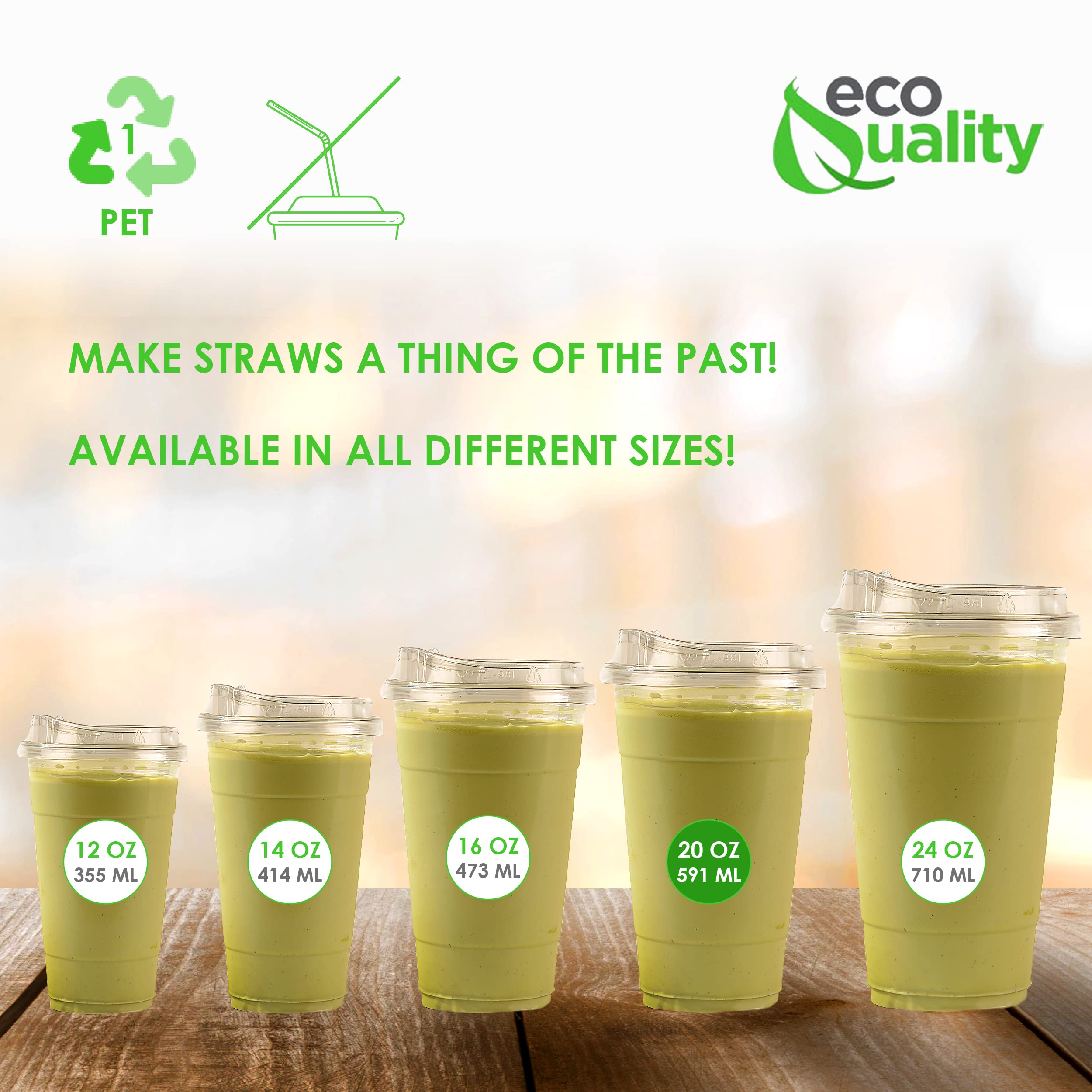 600 Pack 20 oz Clear Plastic Disposable Cups with Sip-Through Lids - Ideal for Iced Coffee, Smoothies, Juice, Soda, Parfait & Party Drinks - Perfect for Cafes, Restaurants, Events & Home Use