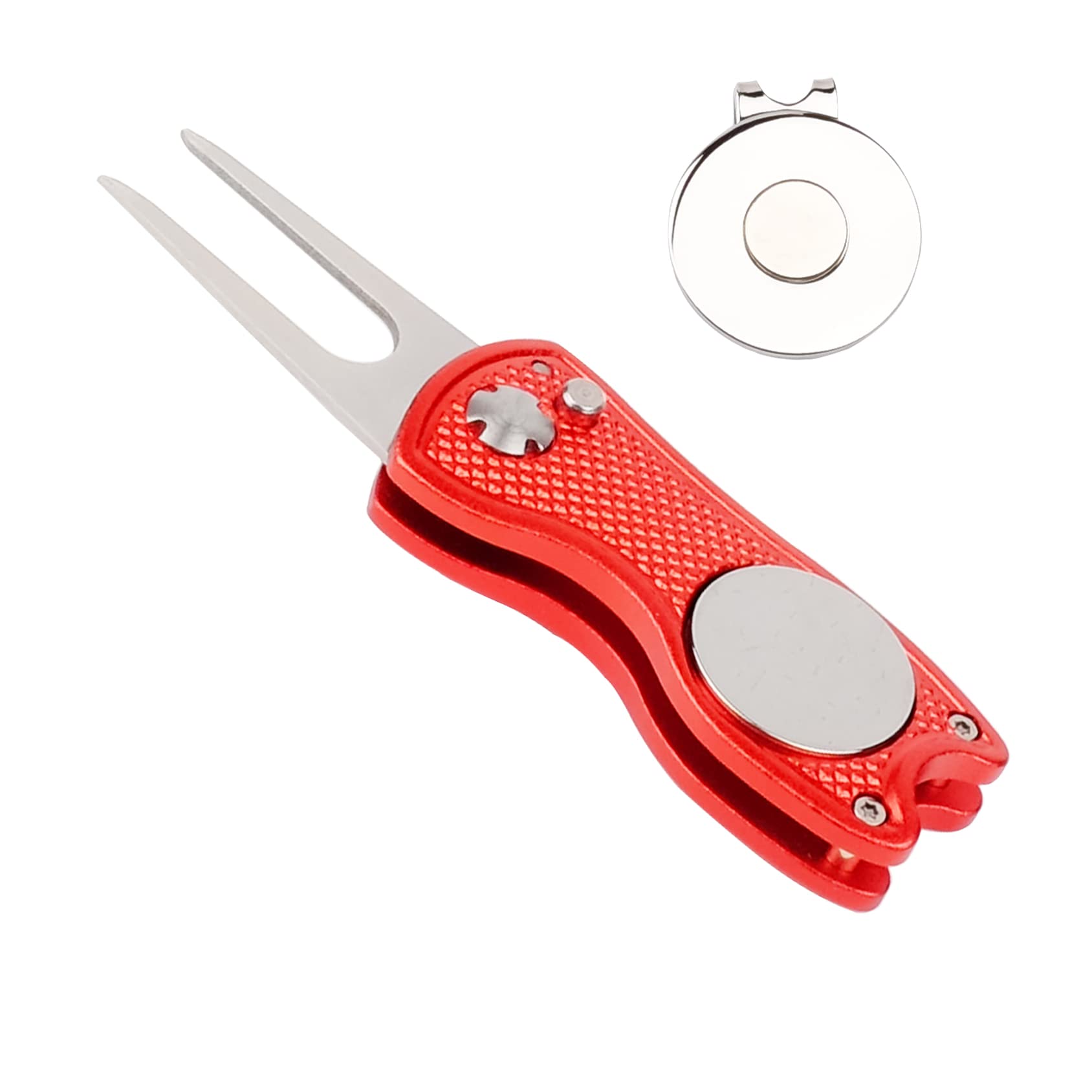 Premium Magnetic Golf Divot Tool with Ball Marker & Hat Clip - Durable Golf Course Accessories for Men & Women - Perfect Golf Gifts for Players & Ideal for On-Course Repairs