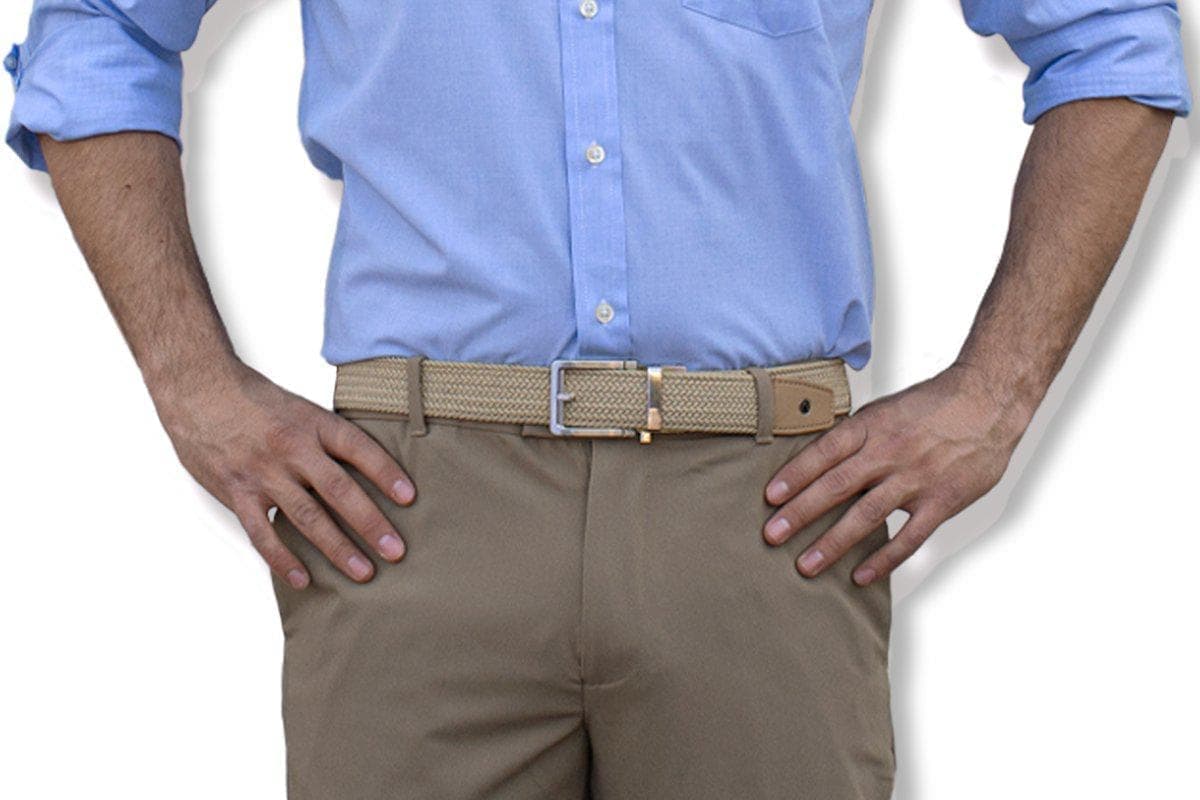 Nexbelt Braided Tan Golf Belt 1.38