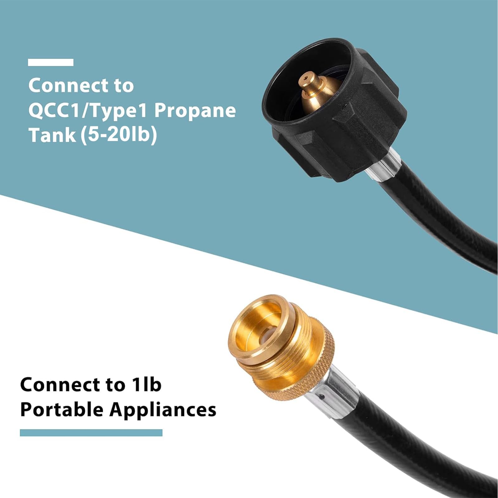 SHINESTAR 12FT Propane Adapter Hose for Mr. Heater Buddy Heater, Blackstone Tabletop Griddle, Camping Stove - Fits 5-40 lb Propane Tanks - Perfect for Outdoor Cooking, RV Trips & Emergency Heating
