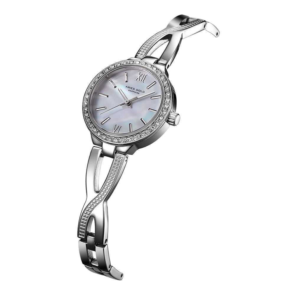 ARIES GOLD Analog Quartz Women's Watch - L 5025Z S MOP Silver Stainless Steel Bracelet | Elegant Dress Watch for Office, Party & Everyday Wear