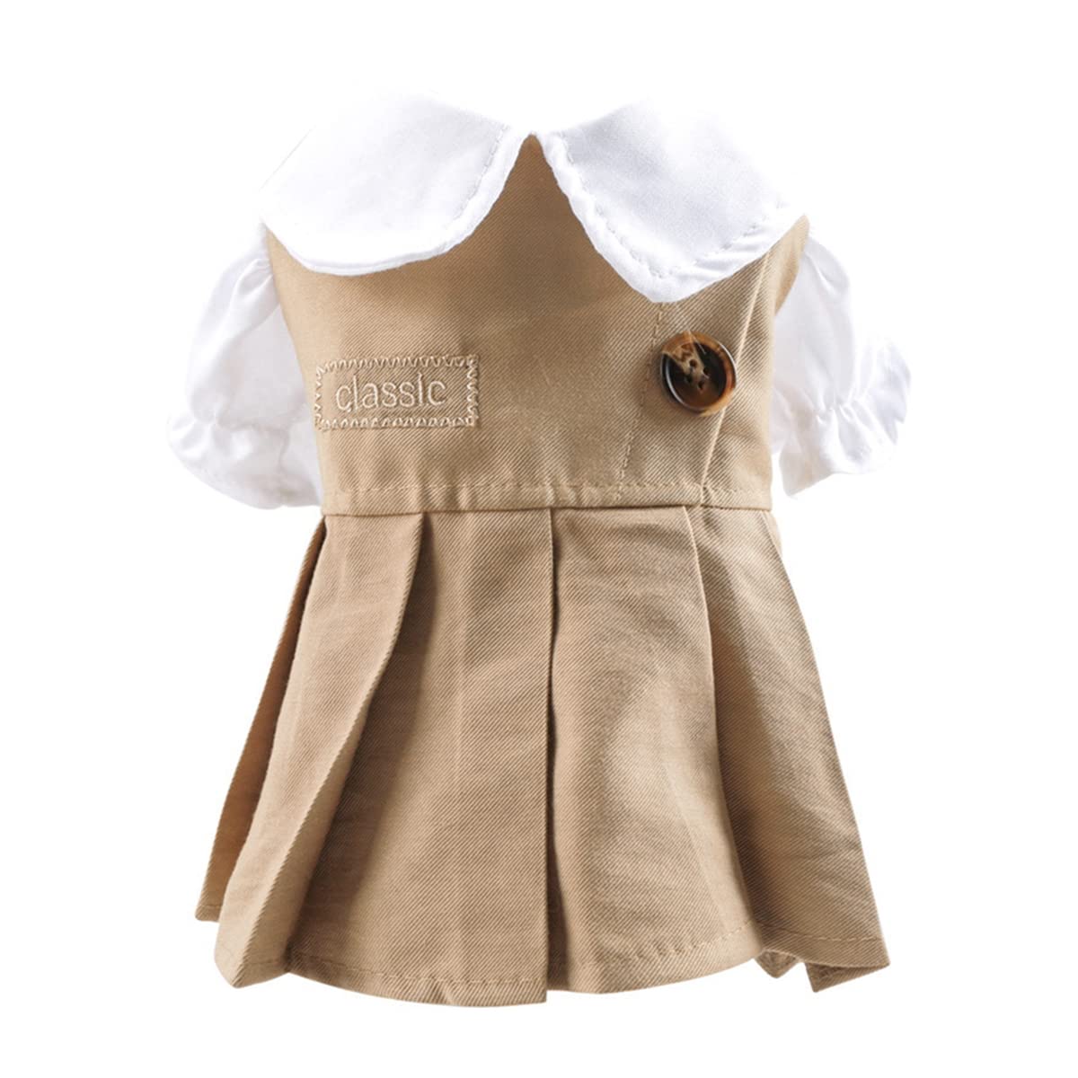 Classic Doll Collar Dog Dress - Soft & Comfortable Spring Pet Apparel for Small Dogs & Cats | Cute Puppy Skirt for Festivals, Daily Wear & Photo Shoots | Breathable Fabric for All-Day Comfort