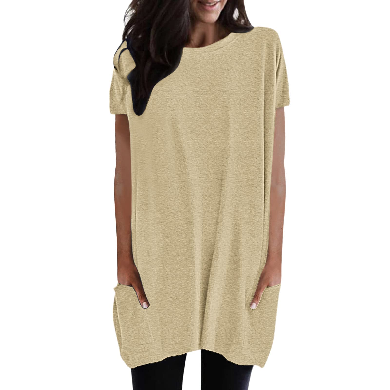 Women's Summer Tops - Casual Short Sleeve Crewneck T-Shirts & Side Split Tunics | Perfect for Beach Outings, Vacation Wear & Everyday Comfort