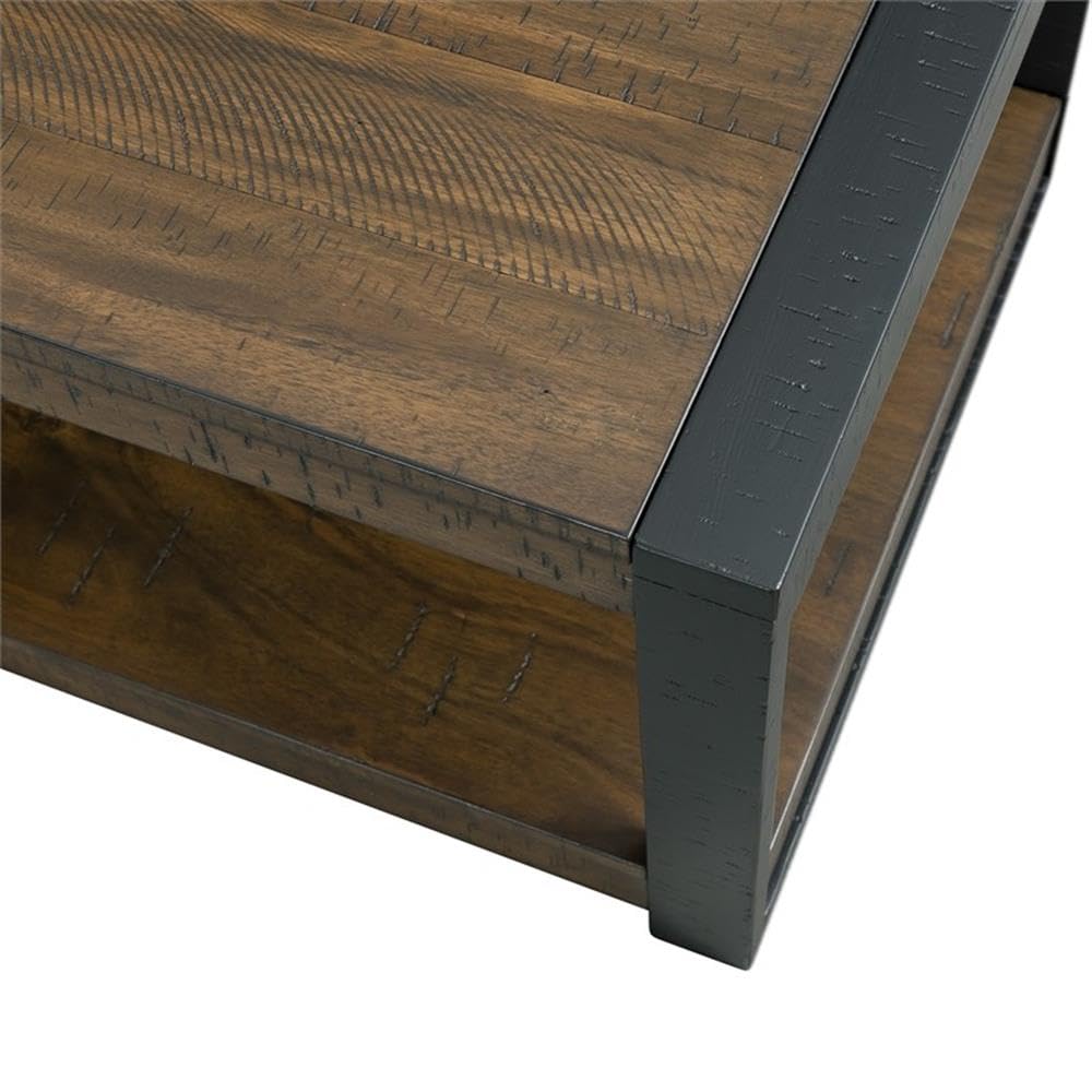 Picket House Furnishings Enrico Walnut Rectangular Coffee Table - Modern Living Room Furniture for Home Decor & Entertainment Spaces
