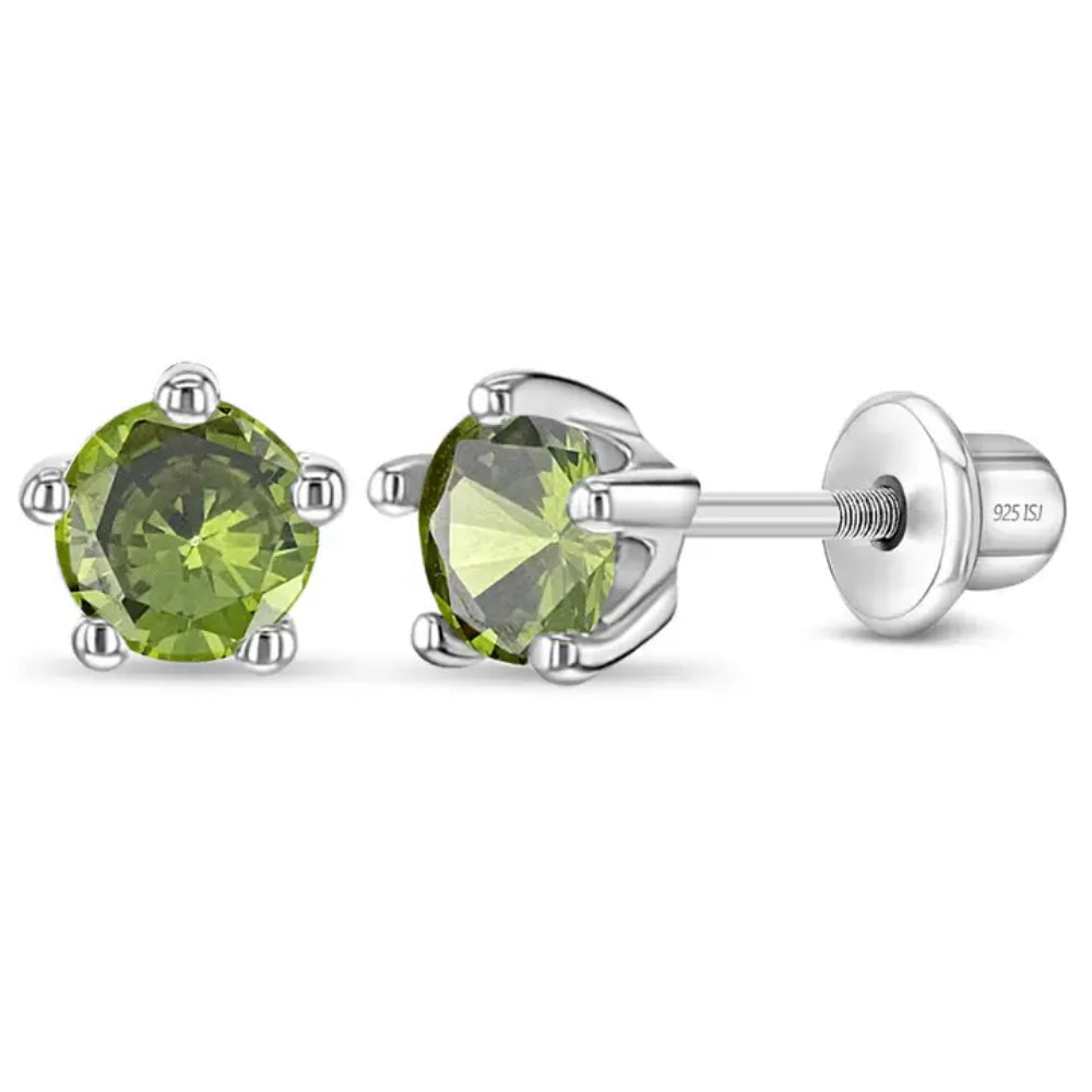 Kids' Classic CZ Birthstone Stud Earrings - Perfect for Birthdays, Gifts & Special Occasions