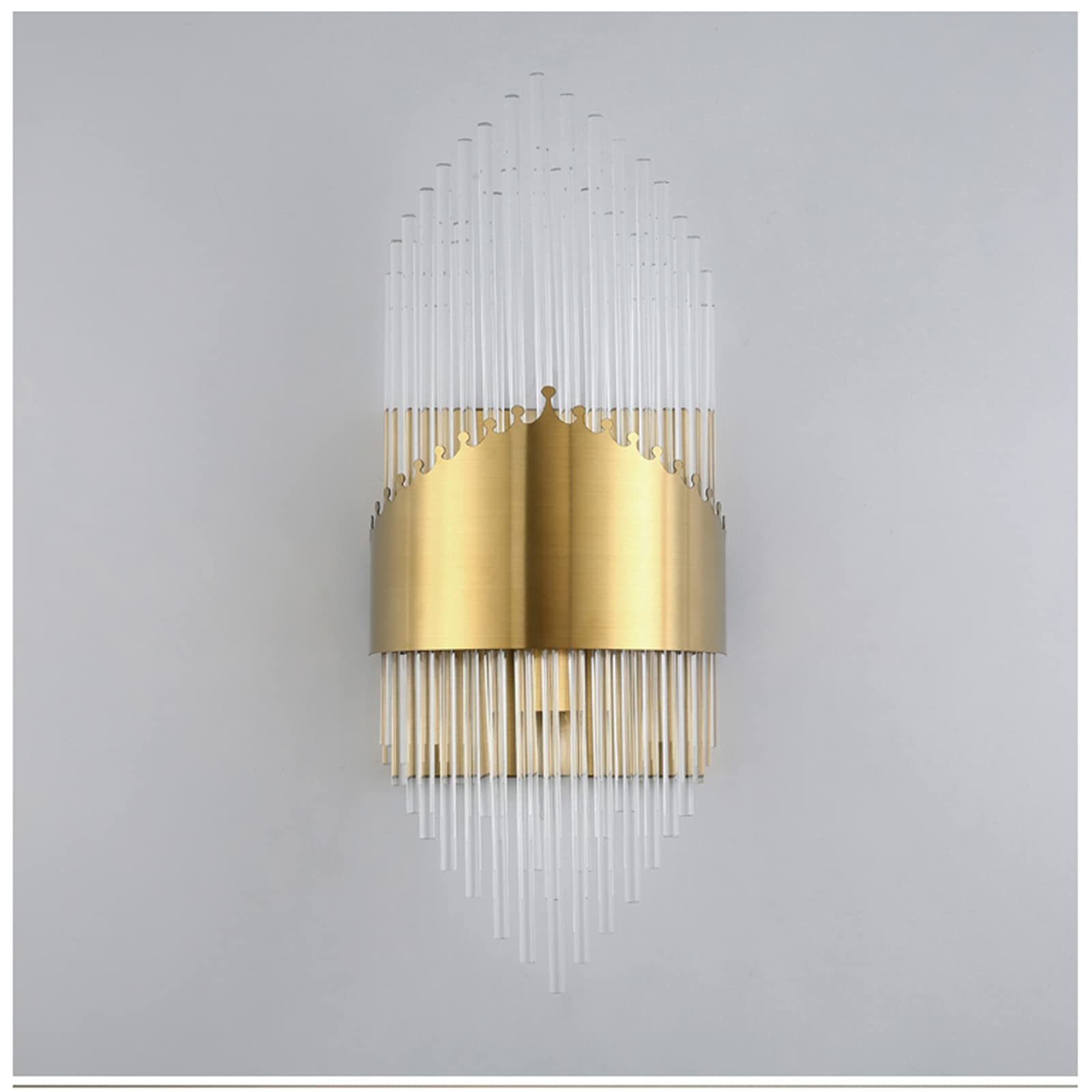 Crystal Wall Sconce Light Fixture - Gold Brass Base Modern Wall Lamp for Bedroom, Living Room, Hallway Decor - Perfect for Ambient Lighting & Home Interior Design