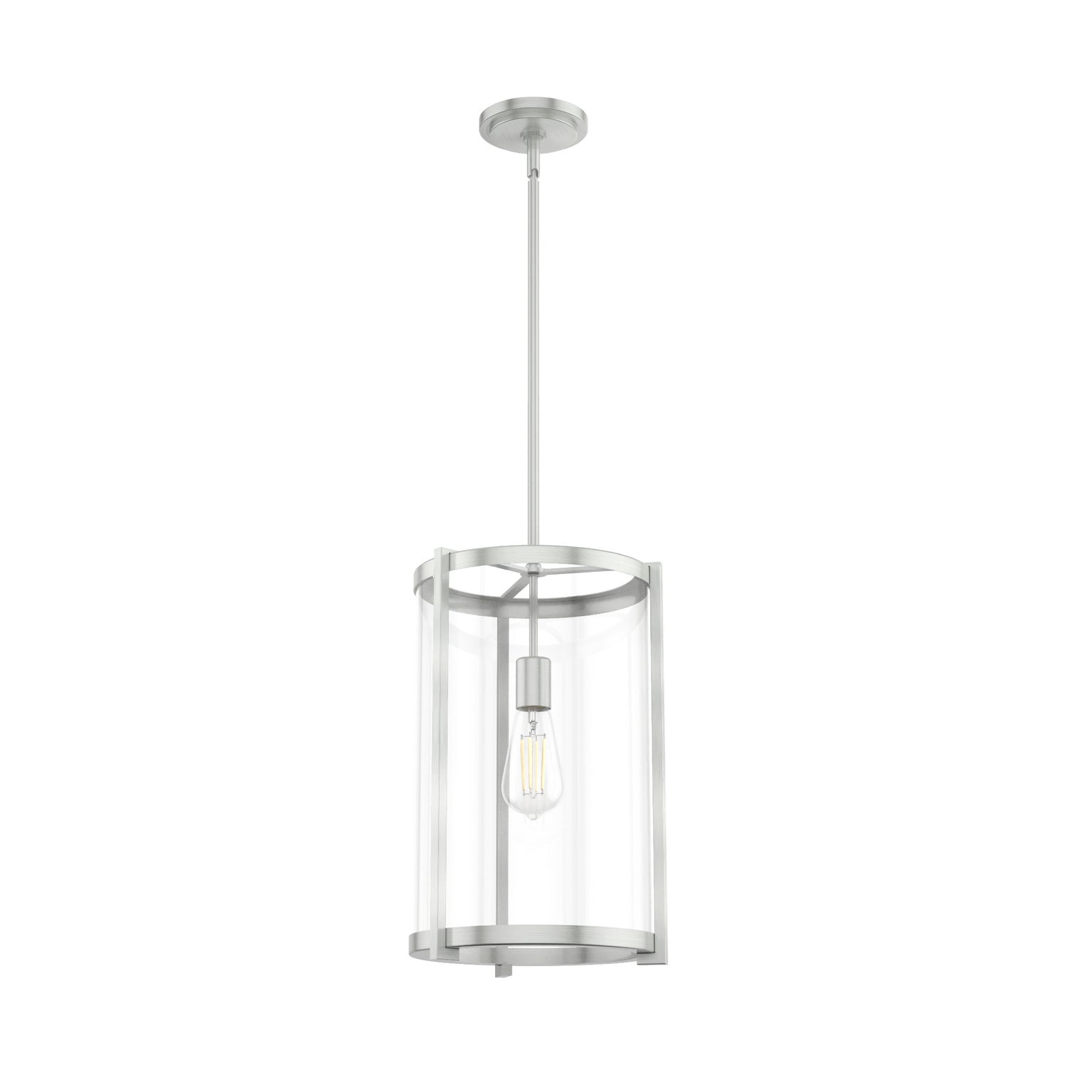 Astwood Modern One Light Pendant in Brushed Nickel Finish - Perfect for Kitchen Island, Dining Room, or Entryway Lighting