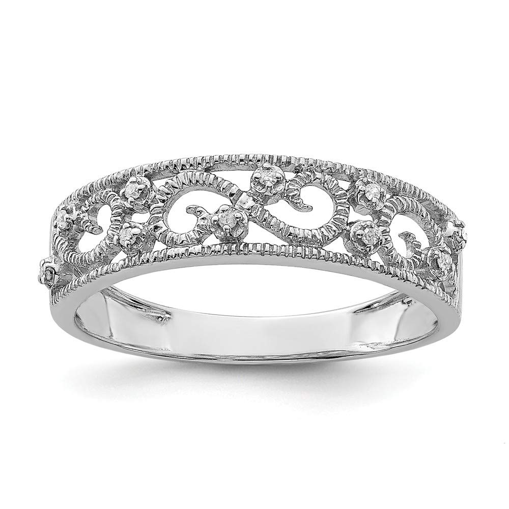 925 Sterling Silver Diamond Wedding Band Ring for Women - 0.03cttw Genuine Diamond Engagement Ring - Perfect for Bridal, Anniversary & Special Occasion Gifts