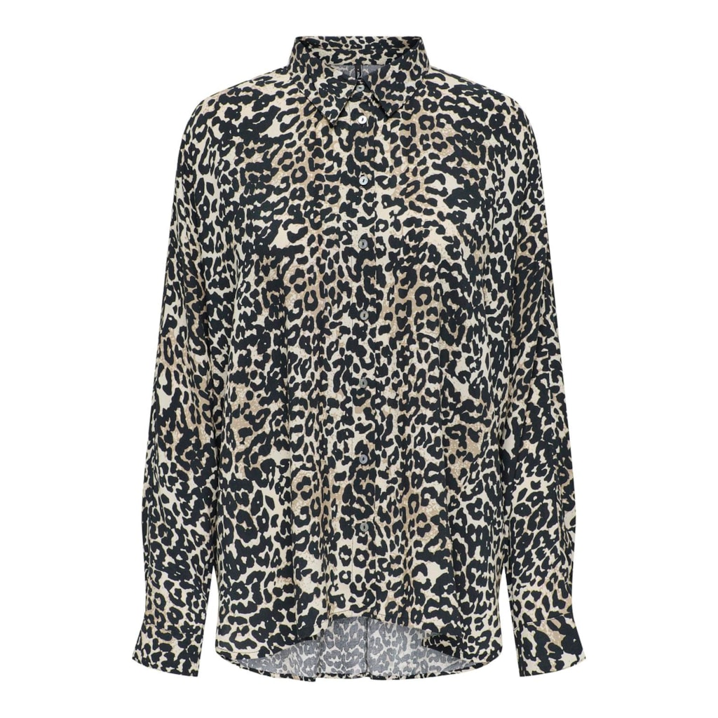 Only Mezzy Leopard Print Oversized Shirt for Women - Trendy Animal Print Blouse for Casual Outfits & Streetwear Fashion