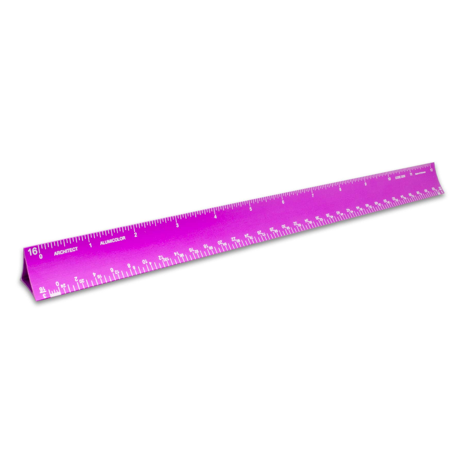 Alumicolor Aluminum Architect Hollow Scale Ruler - 12 Inch Purple Drafting Tool for School, Office, Art & Engineering | Perfect for Blueprint Reading, Technical Drawing & Design Projects
