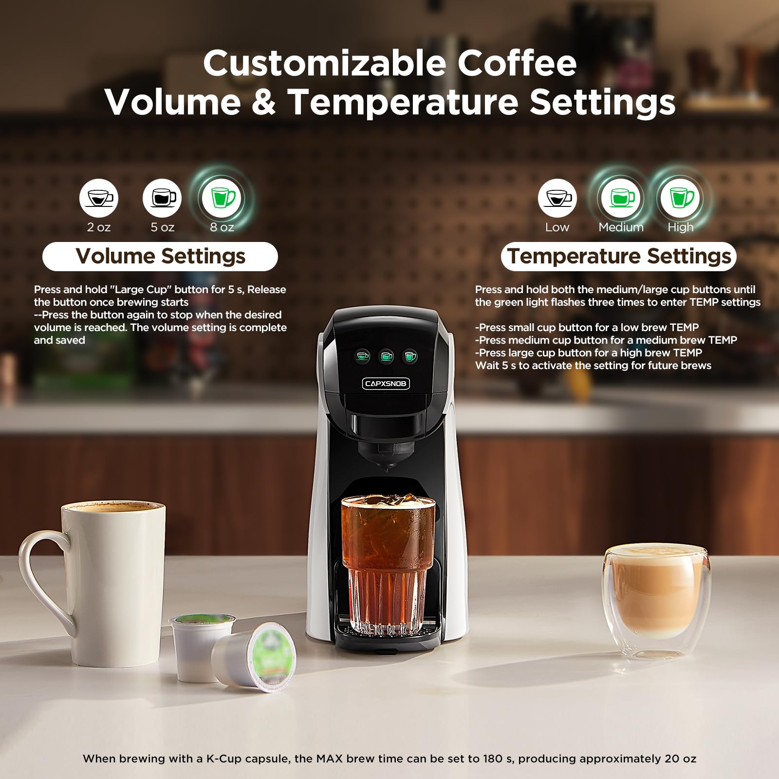Premium 20 Bar Espresso & Coffee Machine for Keurig K-Cup, Nespresso Original & Dolce Gusto Pods - Programmable Cappuccino/Latte Maker with 28oz Water Reservoir - Perfect for Home, Office & Small Cafes