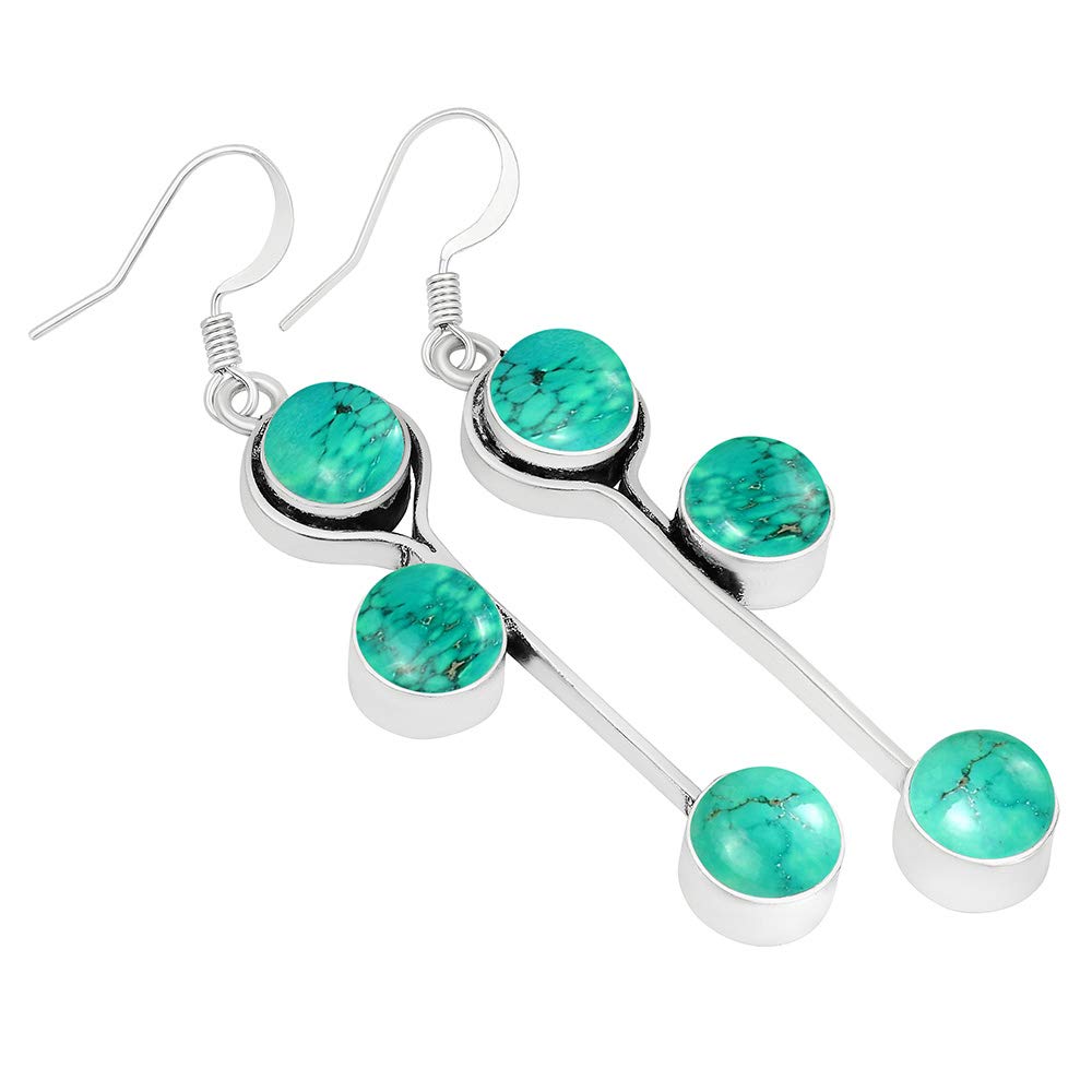 11.75 Carats Round Natural Gemstone Earrings for Women - Handmade Boho Dangle Birthstone Jewelry, Perfect Gift for Wife, Her, Women | Ideal for Weddings, Parties & Everyday Wear